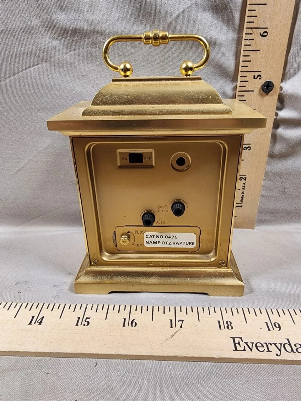 Vintage Seth Thomas Heavy Brass Carriage Style Clock Quartz Brass Case Works